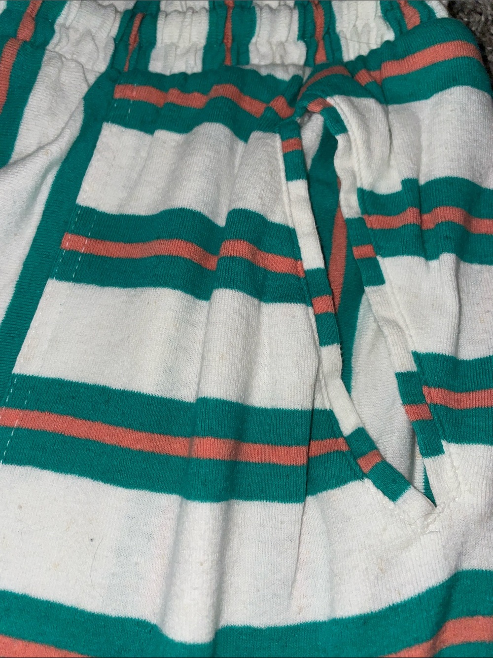 NWT Free People Teal, Rust & White Striped Wide-Leg Pants. Size Medium. - Picture 3 of 5